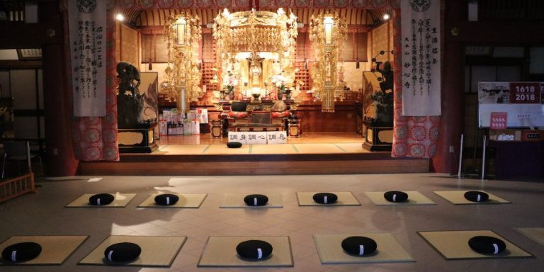 Zazen meditation hall at a temple in Shuri