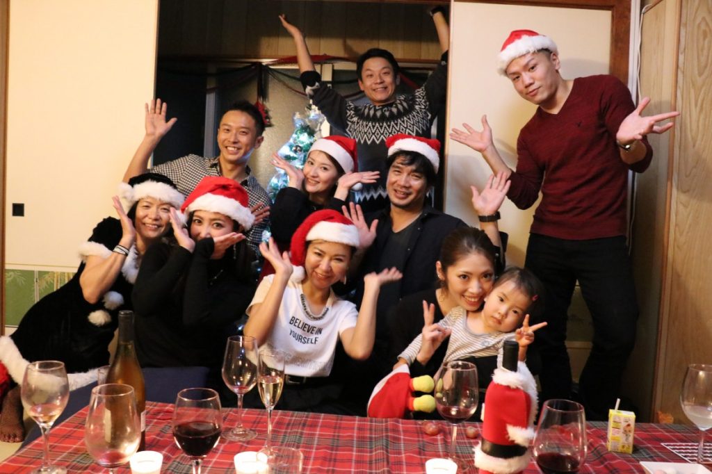 Ageshio Japan team at a Christmas party
