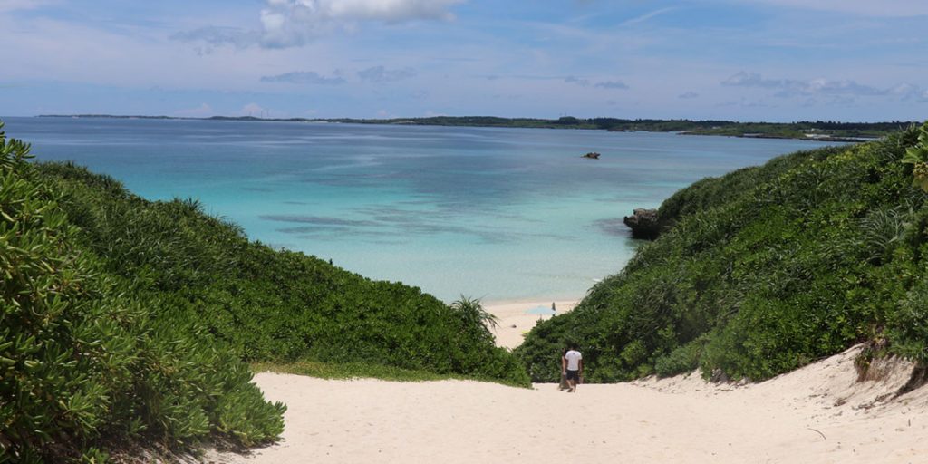 White-sand beach and turquoise sea in Okinawa